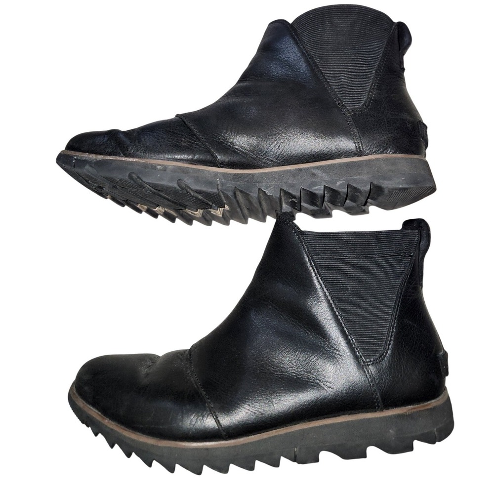 Sorel Out N About III Chelsea Boots Black Waterproof Leather NL3334-010 Womens 9